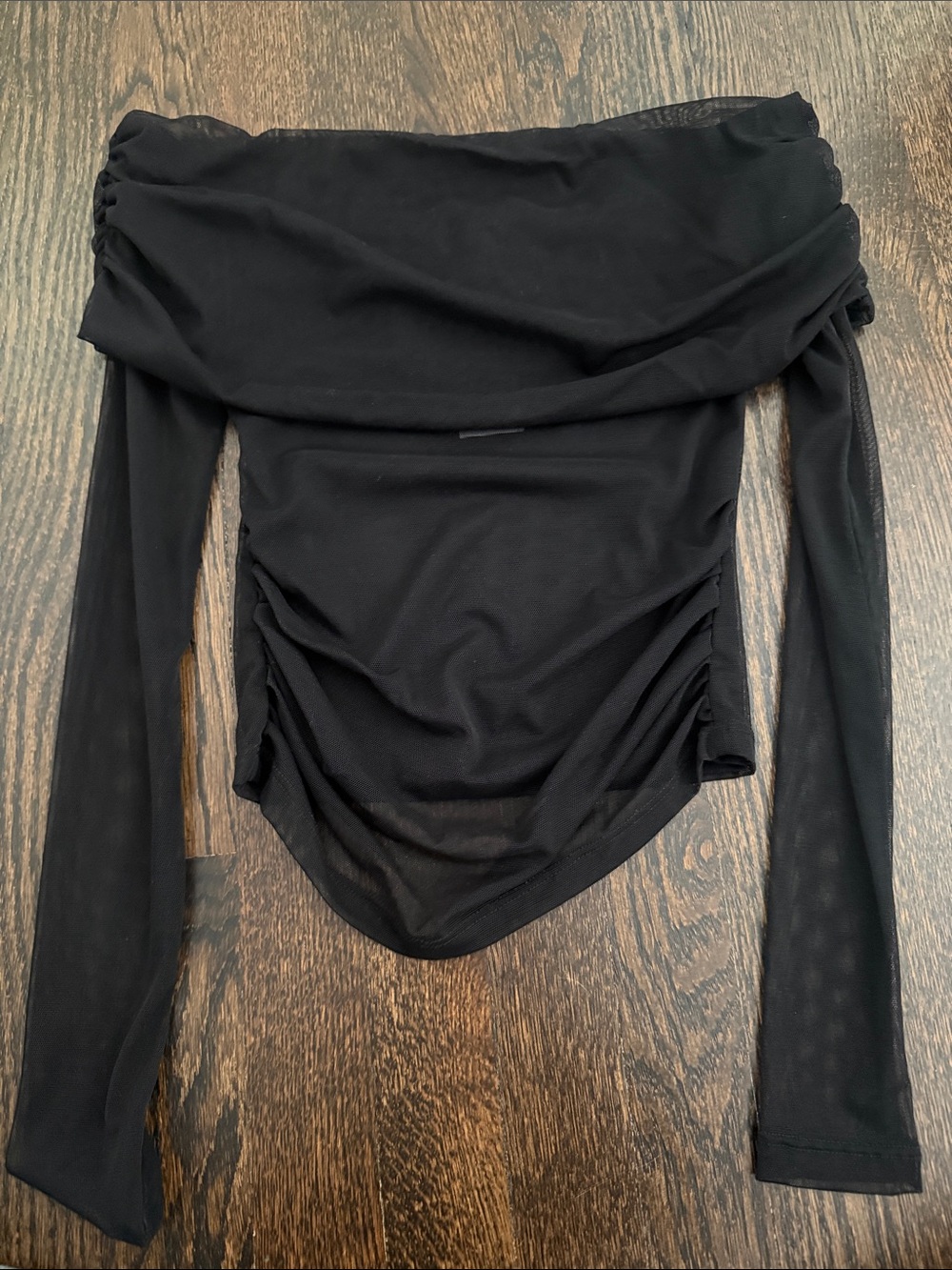 Off-Shoulder Black Long Sleeve Women's Top